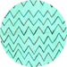 Round Machine Washable Solid Turquoise Modern Area Rugs, wshabs1802turq