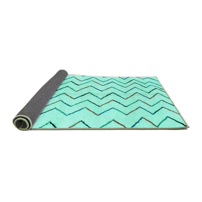 Sideview of Solid Turquoise Modern Rug, abs1802turq