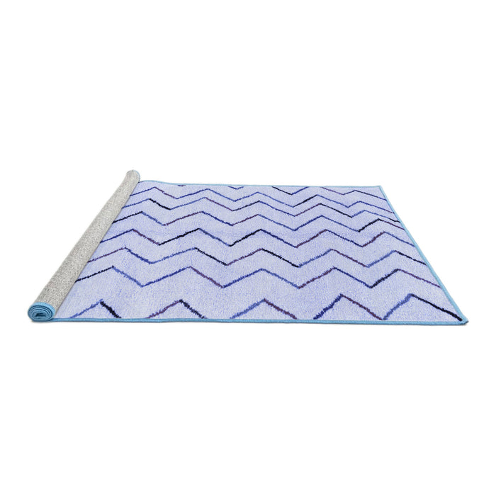 Sideview of Machine Washable Solid Blue Modern Rug, wshabs1802blu