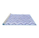 Sideview of Machine Washable Solid Blue Modern Rug, wshabs1802blu