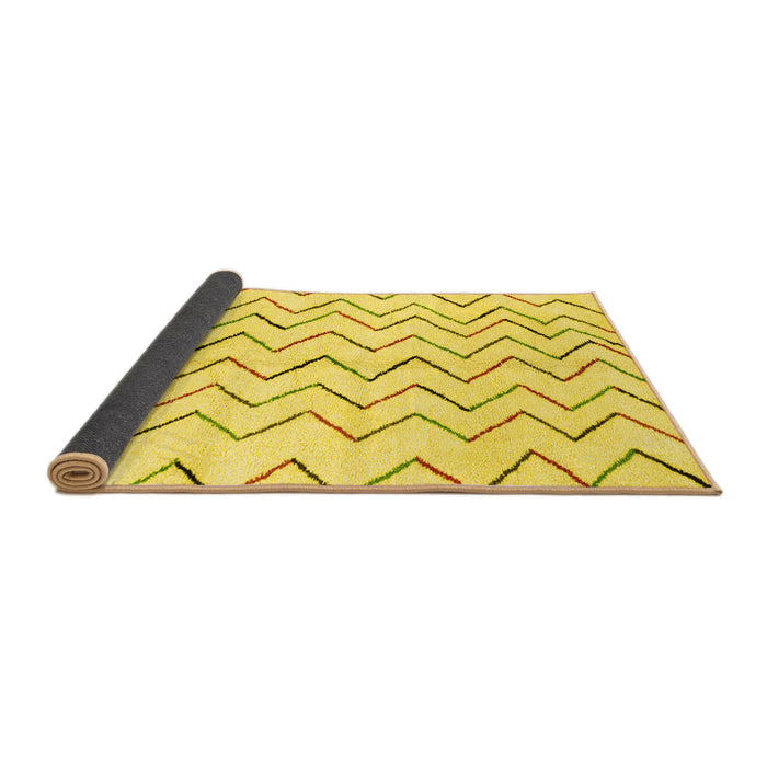 Sideview of Solid Yellow Modern Rug, abs1802yw