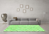 Machine Washable Solid Green Modern Rug, wshabs1802grn