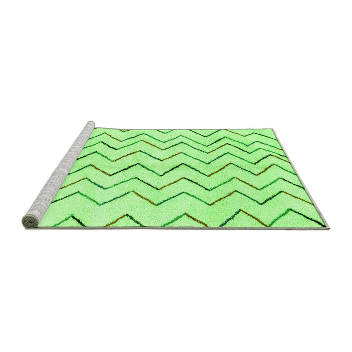 Sideview of Machine Washable Solid Green Modern Area Rugs, wshabs1802grn