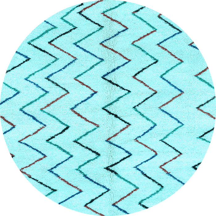 Round Solid Light Blue Modern Rug, abs1802lblu
