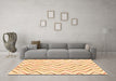 Machine Washable Solid Orange Modern Area Rugs in a Living Room, wshabs1802org