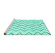 Sideview of Machine Washable Solid Turquoise Modern Area Rugs, wshabs1802turq