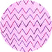 Round Machine Washable Solid Pink Modern Rug, wshabs1802pnk