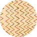 Round Solid Orange Modern Rug, abs1802org