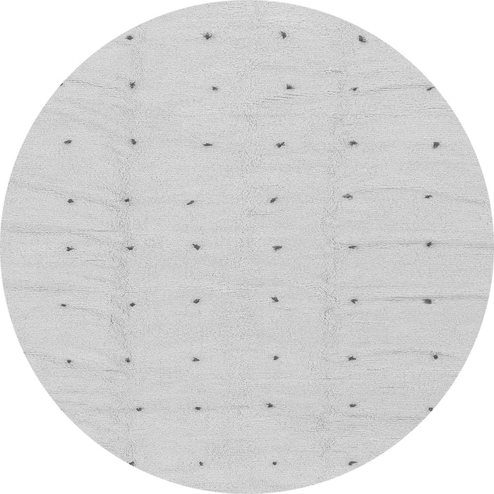 Round Machine Washable Solid Gray Modern Rug, wshabs1803gry