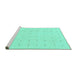 Sideview of Machine Washable Solid Turquoise Modern Area Rugs, wshabs1803turq