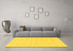 Machine Washable Solid Yellow Modern Rug in a Living Room, wshabs1803yw