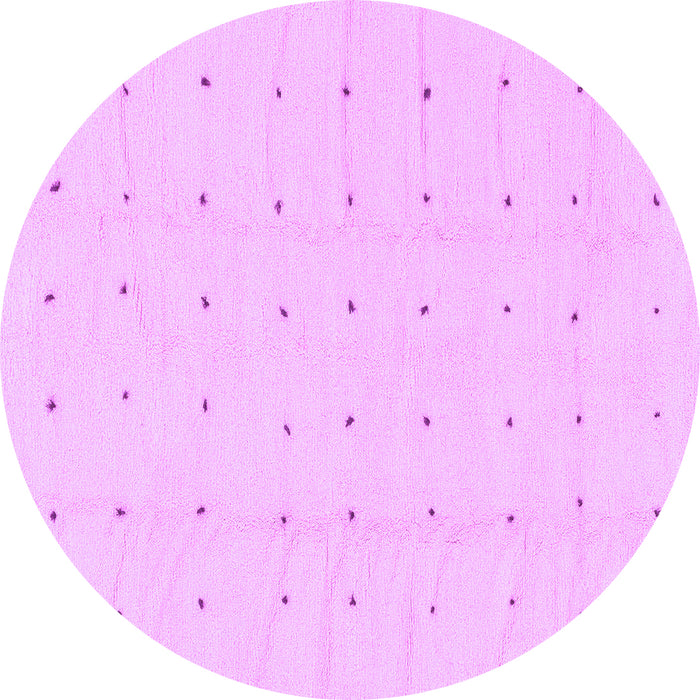 Round Machine Washable Solid Purple Modern Area Rugs, wshabs1803pur