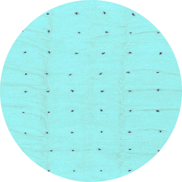 Round Machine Washable Solid Light Blue Modern Rug, wshabs1803lblu