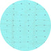 Round Machine Washable Solid Light Blue Modern Rug, wshabs1803lblu