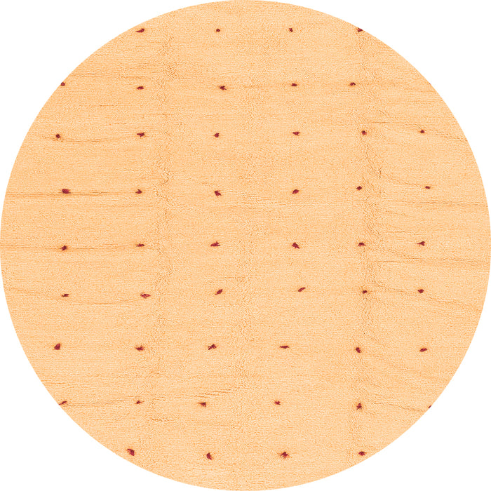 Round Machine Washable Solid Orange Modern Area Rugs, wshabs1803org