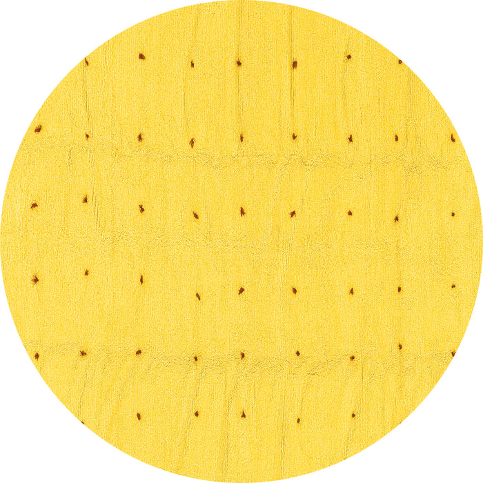 Round Solid Yellow Modern Rug, abs1803yw
