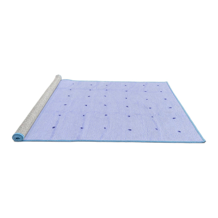 Sideview of Machine Washable Solid Blue Modern Rug, wshabs1803blu