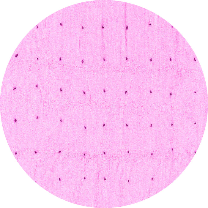 Round Machine Washable Solid Pink Modern Rug, wshabs1803pnk