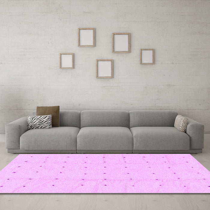 Machine Washable Solid Purple Modern Area Rugs in a Living Room, wshabs1803pur