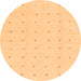 Round Solid Orange Modern Rug, abs1803org