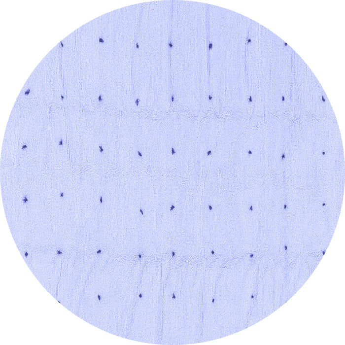 Round Machine Washable Solid Blue Modern Rug, wshabs1803blu