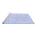 Sideview of Machine Washable Solid Blue Modern Rug, wshabs1804blu