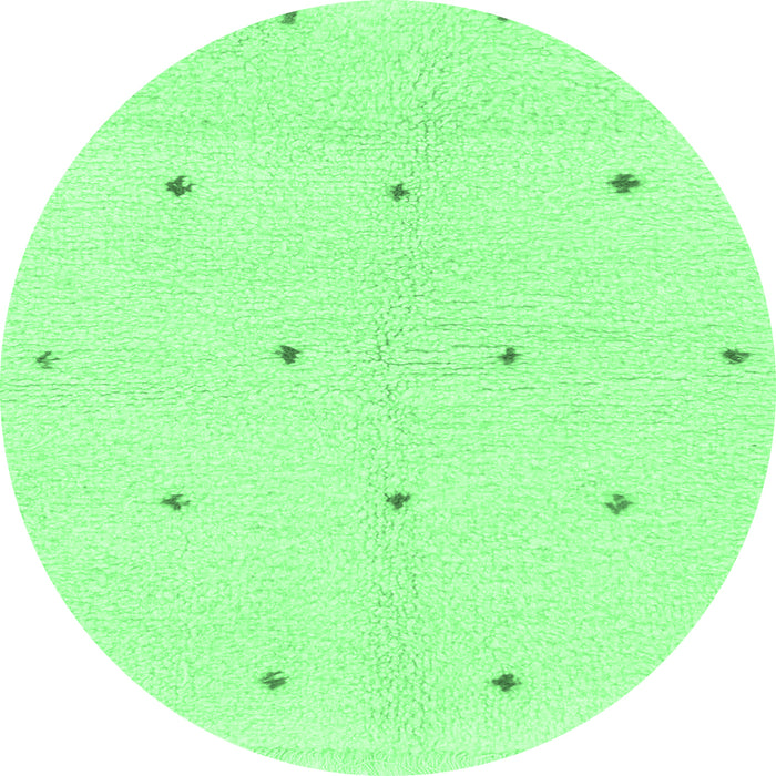 Round Machine Washable Solid Emerald Green Modern Area Rugs, wshabs1804emgrn