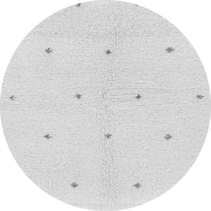Round Machine Washable Solid Gray Modern Rug, wshabs1804gry