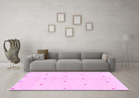 Machine Washable Solid Pink Modern Rug, wshabs1804pnk