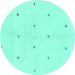 Round Solid Turquoise Modern Rug, abs1804turq