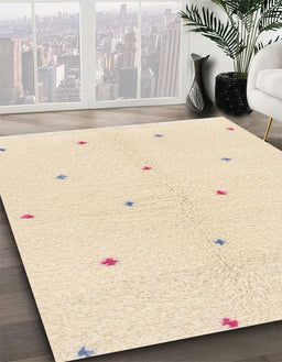 Machine Washable Abstract Pastel Orange Rug in a Family Room, wshabs1804