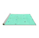 Sideview of Machine Washable Solid Turquoise Modern Area Rugs, wshabs1804turq