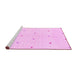 Sideview of Machine Washable Solid Pink Modern Rug, wshabs1804pnk