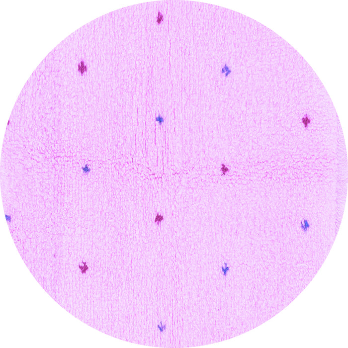 Round Machine Washable Solid Purple Modern Area Rugs, wshabs1804pur