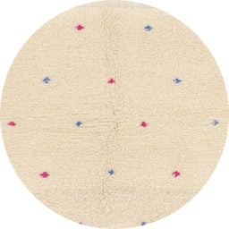 Round Machine Washable Abstract Pastel Orange Rug, wshabs1804