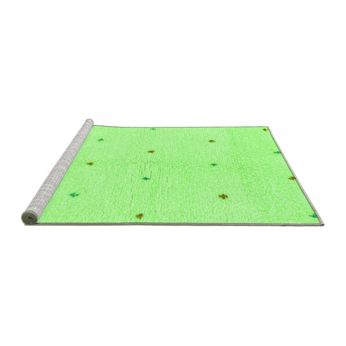 Sideview of Machine Washable Solid Green Modern Area Rugs, wshabs1804grn