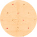 Round Solid Orange Modern Rug, abs1804org