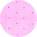 Round Solid Pink Modern Rug, abs1804pnk