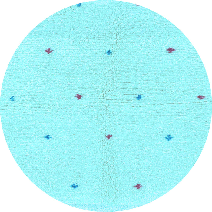 Round Machine Washable Solid Light Blue Modern Rug, wshabs1804lblu
