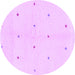 Round Solid Purple Modern Rug, abs1804pur