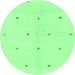 Round Solid Emerald Green Modern Rug, abs1804emgrn