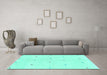 Machine Washable Solid Turquoise Modern Area Rugs in a Living Room,, wshabs1804turq