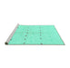 Sideview of Machine Washable Solid Turquoise Modern Area Rugs, wshabs1805turq