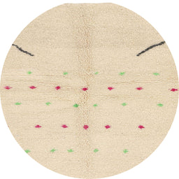 Round Abstract Golden Blonde Gold Solid Rug, abs1805