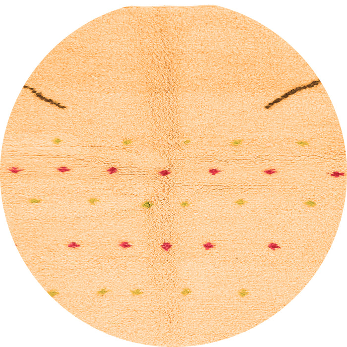 Round Machine Washable Solid Orange Modern Area Rugs, wshabs1805org
