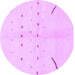 Round Solid Purple Modern Rug, abs1805pur