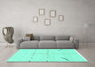 Machine Washable Solid Turquoise Modern Area Rugs in a Living Room,, wshabs1805turq