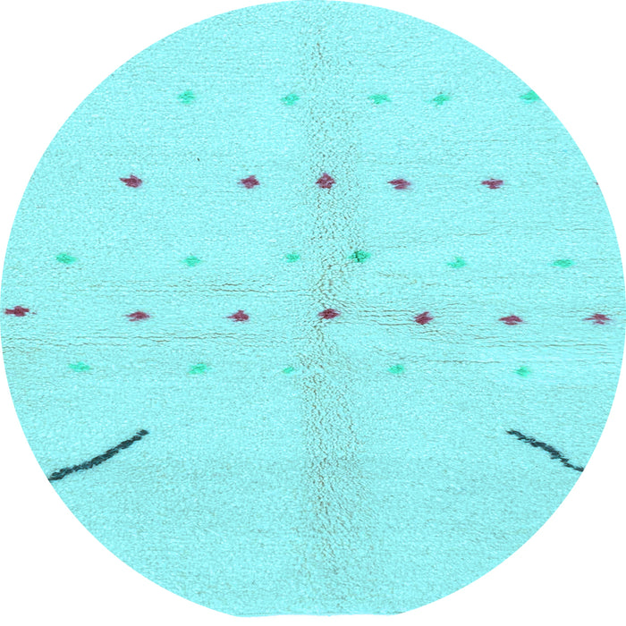 Round Solid Light Blue Modern Rug, abs1805lblu