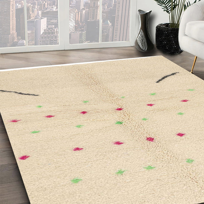 Machine Washable Abstract Gold Rug in a Family Room, wshabs1805