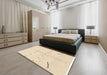 Abstract Golden Blonde Gold Solid Rug in a Bedroom, abs1805